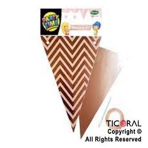 BANDERIN TRIANGULAR ZIG ZAG DX ROSA GOLD x 1